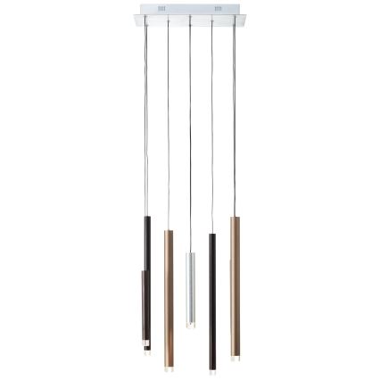 Brilliant - dimmbare LED-Pendelleuchte CEMBALO an Stahlseil LED/32W/230V matt-chrom/schwarz/braun