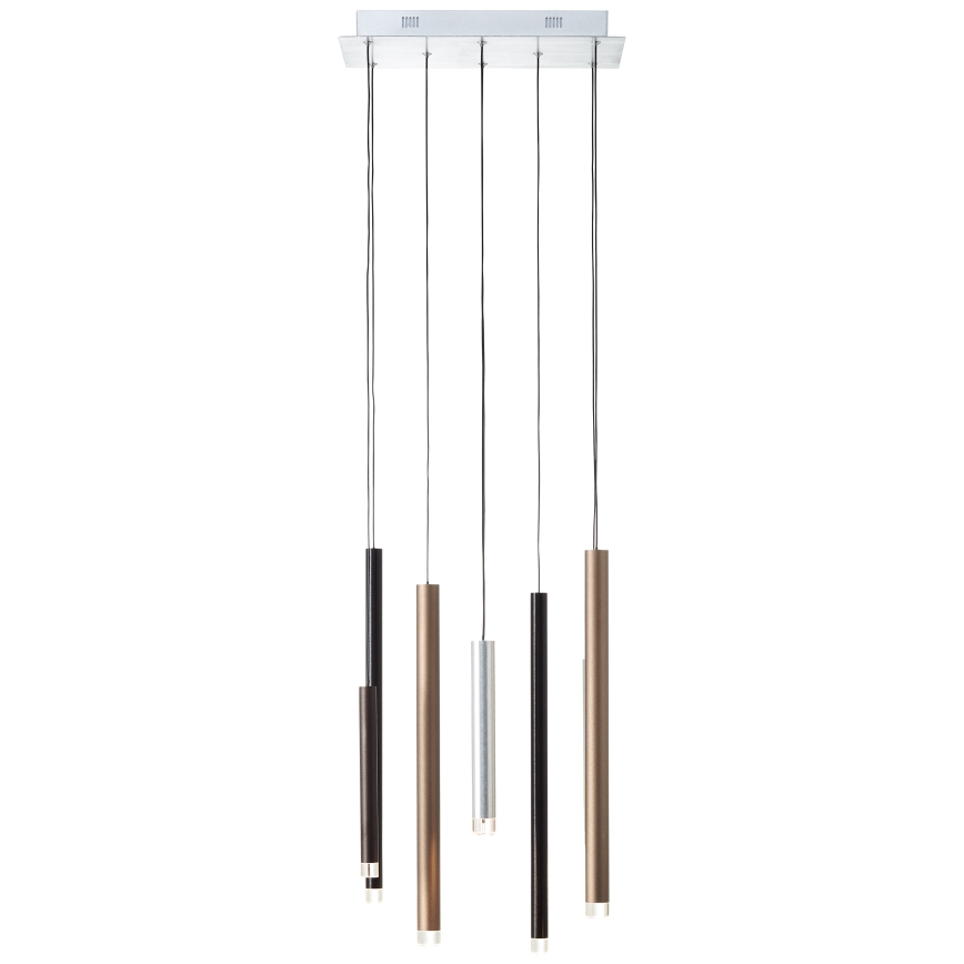 Brilliant - dimmbare LED-Pendelleuchte CEMBALO an Stahlseil LED/32W/230V matt-chrom/schwarz/braun