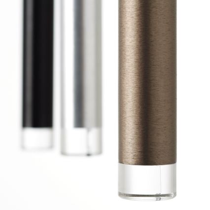 Brilliant - dimmbare LED-Pendelleuchte CEMBALO an Stahlseil LED/32W/230V matt-chrom/schwarz/braun