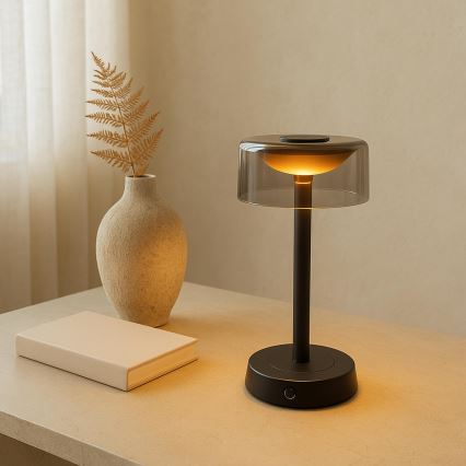 Brilliant - LED-dimmbare, wiederaufladbare Touch-Außen-Tischleuchte RAZOR LED/2,5W/5V 2700K 2600 mAh IP44 schwarz