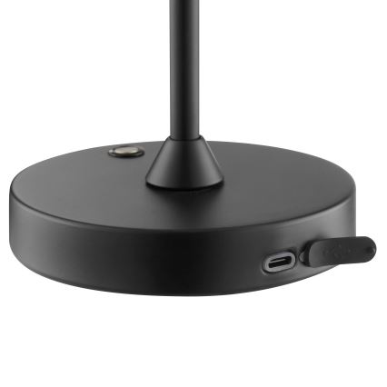 Brilliant - ELORA LED, dimmbare, wiederaufladbare Touch-Tischleuchte für den Außenbereich, 2,5 W / 5 V, 2700 K, 2600 mAh, IP44, schwarz