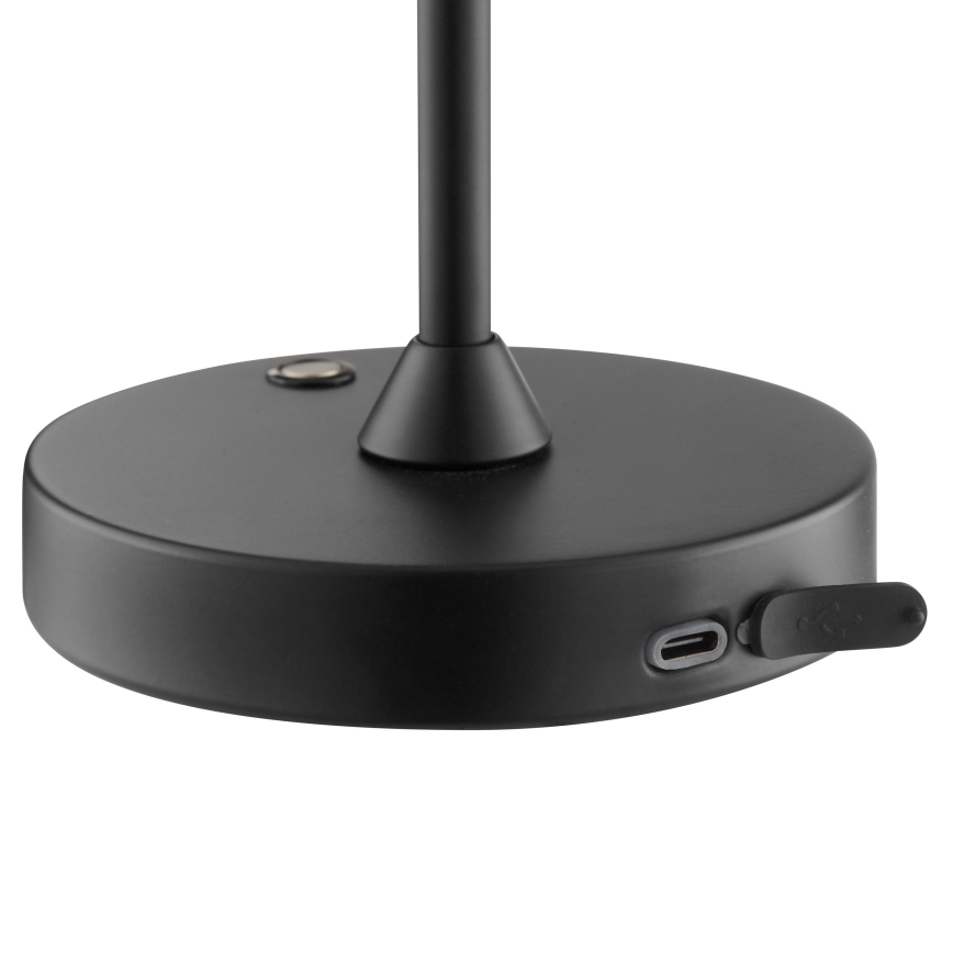 Brilliant - ELORA LED, dimmbare, wiederaufladbare Touch-Tischleuchte für den Außenbereich, 2,5 W / 5 V, 2700 K, 2600 mAh, IP44, schwarz