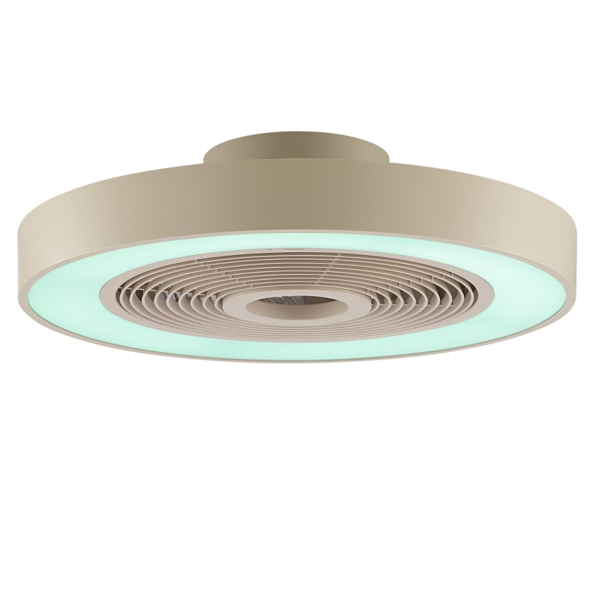 Brilliant - LED RGBW dimmbare Deckenleuchte mit Ventilator CATANIA, LED/37 W/230 V, 2700–6500 K, Ø 48,6 cm, beige + Fernbedienung