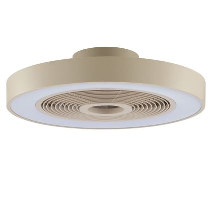 Brilliant - LED RGBW dimmbare Deckenleuchte mit Ventilator CATANIA, LED/37 W/230 V, 2700–6500 K, Ø 48,6 cm, beige + Fernbedienung