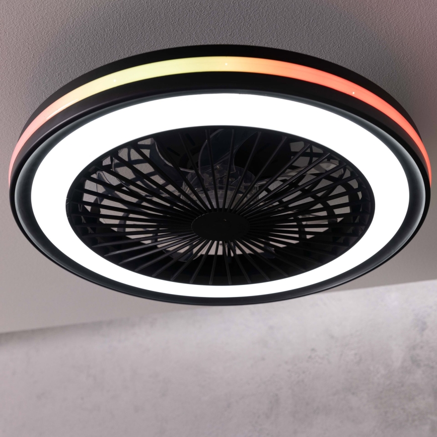 Brilliant - LED RGBW dimmbare Deckenleuchte mit Ventilator PALMERO LED/40W/230V 2700-6500K Ø 46,6 cm beige + Fernbedienung