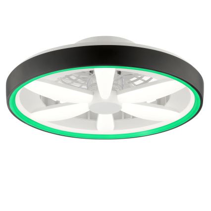 Brilliant - Dimmbarer Deckenventilator mit Leuchte (LED RGBW) GAIANO LED/48W/230V 2700-6500K schwarz + Fernbedienung