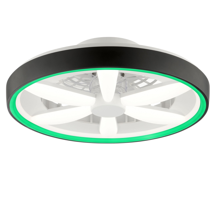 Brilliant - Dimmbarer Deckenventilator mit Leuchte (LED RGBW) GAIANO LED/48W/230V 2700-6500K schwarz + Fernbedienung