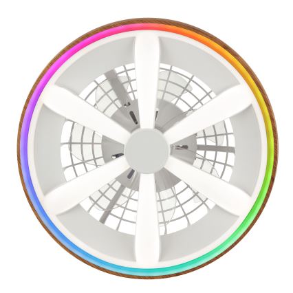 Brilliant - LED RGBW Dimmbarer Deckenventilator GAIANO LED/24W/230V 2700-6500K d 48 cm braun + Fernbedienung