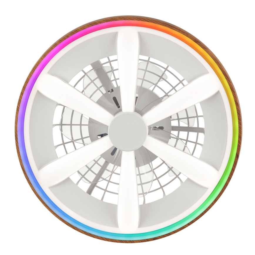 Brilliant - LED RGBW Dimmbarer Deckenventilator GAIANO LED/24W/230V 2700-6500K d 48 cm braun + Fernbedienung