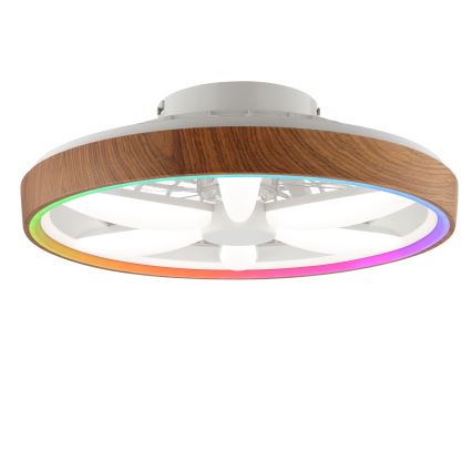 Brilliant - LED RGBW Dimmbarer Deckenventilator GAIANO LED/24W/230V 2700-6500K d 48 cm braun + Fernbedienung