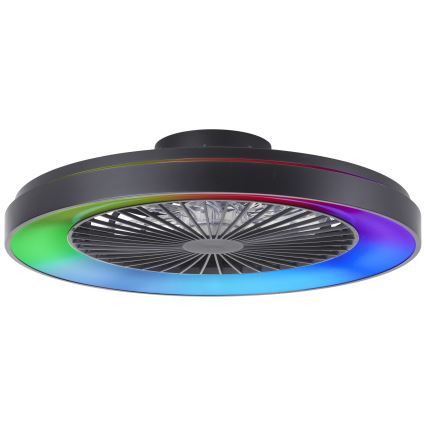 Brilliant - LED RGBW dimmbarer Deckenventilator MAZZARO LED/24W/230V 3000-6500K Ø 58 cm schwarz + Fernbedienung
