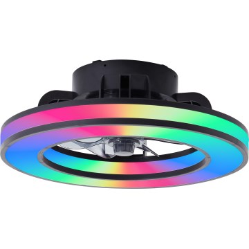 Brilliant - LED RGBW Dimmbarer Deckenventilator MONDELLO LED/26W/230V 2700-6500K d 41 cm schwarz + Fernbedienung