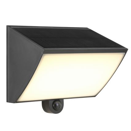 Brilliant - LED-Solar-Wandleuchte mit Sensor SIERRA LED/6W/3,7V 2700/4000/6500K 2000 mAh IP54 schwarz