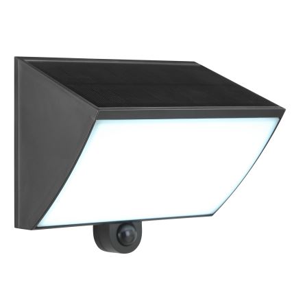 Brilliant - LED-Solar-Wandleuchte mit Sensor SIERRA LED/6W/3,7V 2700/4000/6500K 2000 mAh IP54 schwarz