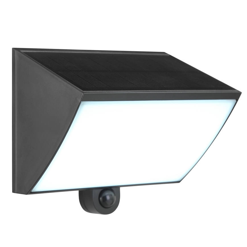 Brilliant - LED-Solar-Wandleuchte mit Sensor SIERRA LED/6W/3,7V 2700/4000/6500K 2000 mAh IP54 schwarz