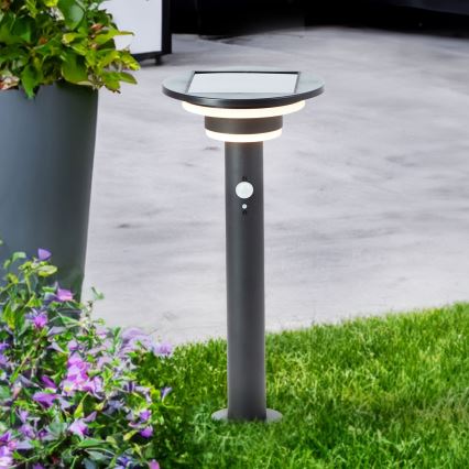 Brilliant - LED Solarleuchte mit Sensor GARVINA LED/3W/3,7V 2000 mAh 45 cm IP44 schwarz