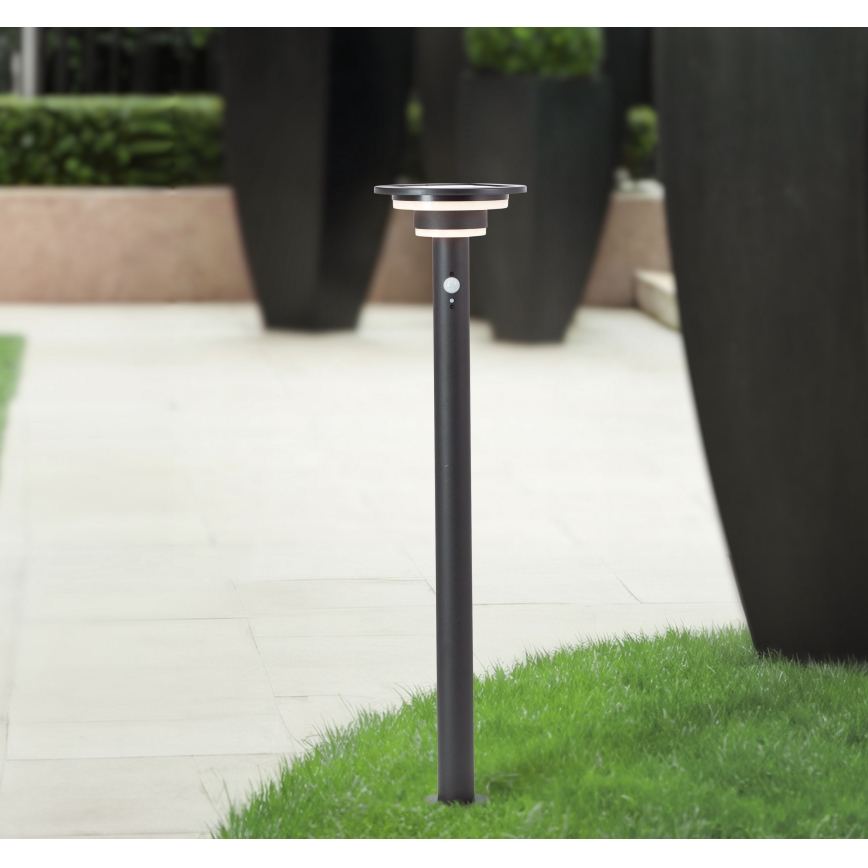 Brilliant - LED Solarleuchte mit Sensor GARVINA LED/3W/3,7V 2000 mAh 85 cm IP44 schwarz