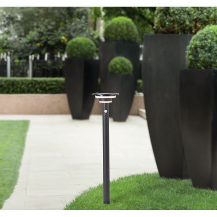 Brilliant - LED-Solarleuchte mit Sensor GARVINA LED/3W/3,7V 85 cm IP44 schwarz