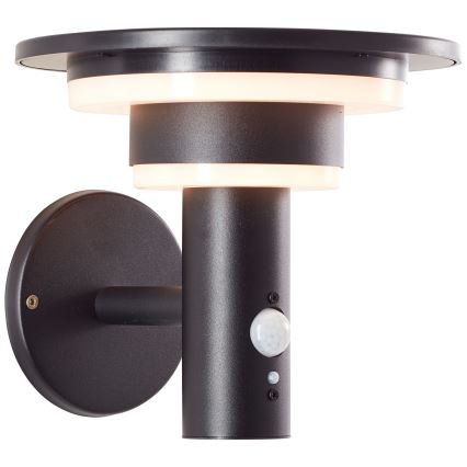 Brilliant - LED-Solarwandleuchte mit Sensor GARVINA LED/3W/3,7V IP44 schwarz
