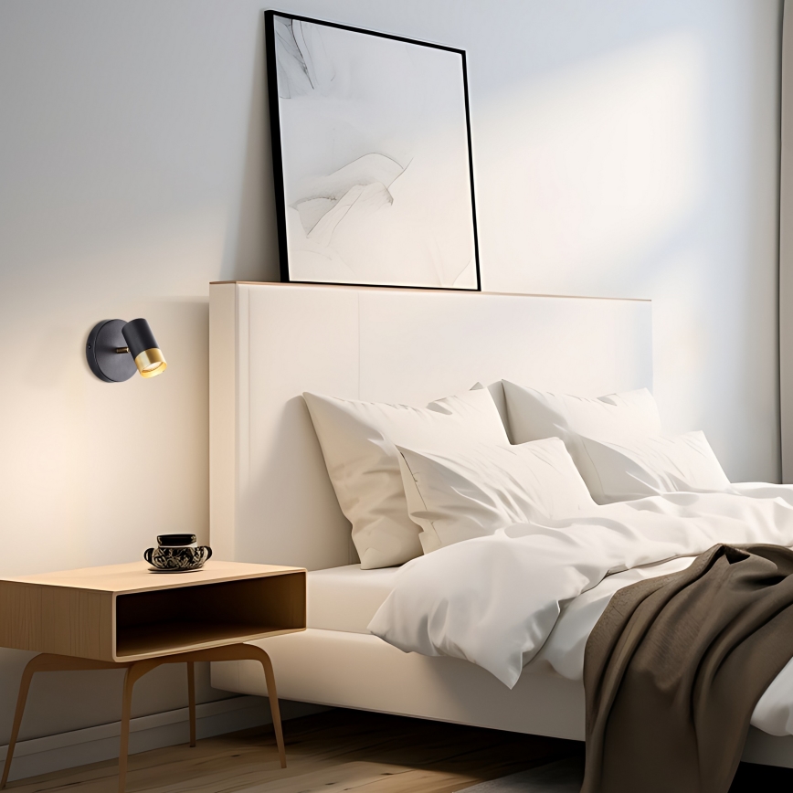 Brilliant - LED-Wandspot VIGOLO 1xGU10/5W/230V schwarz/gold