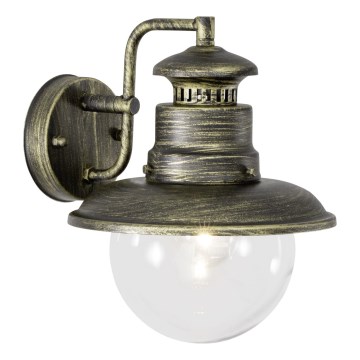 Brilliant - Outdoor-Wandleuchte ARTU 1xE27/60W/230V IP44 Patina/golden