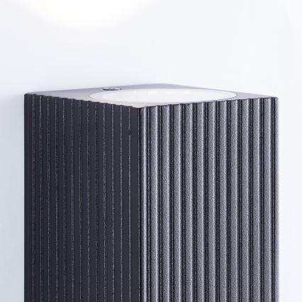 Brilliant - Outdoor-Wandleuchte JELANI 2xGU10/10W/230V IP44 schwarz