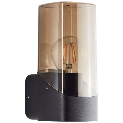 Brilliant - Outdoor-Wandleuchte MINOU 1xE27/10W/230V IP44 schwarz/rauchig