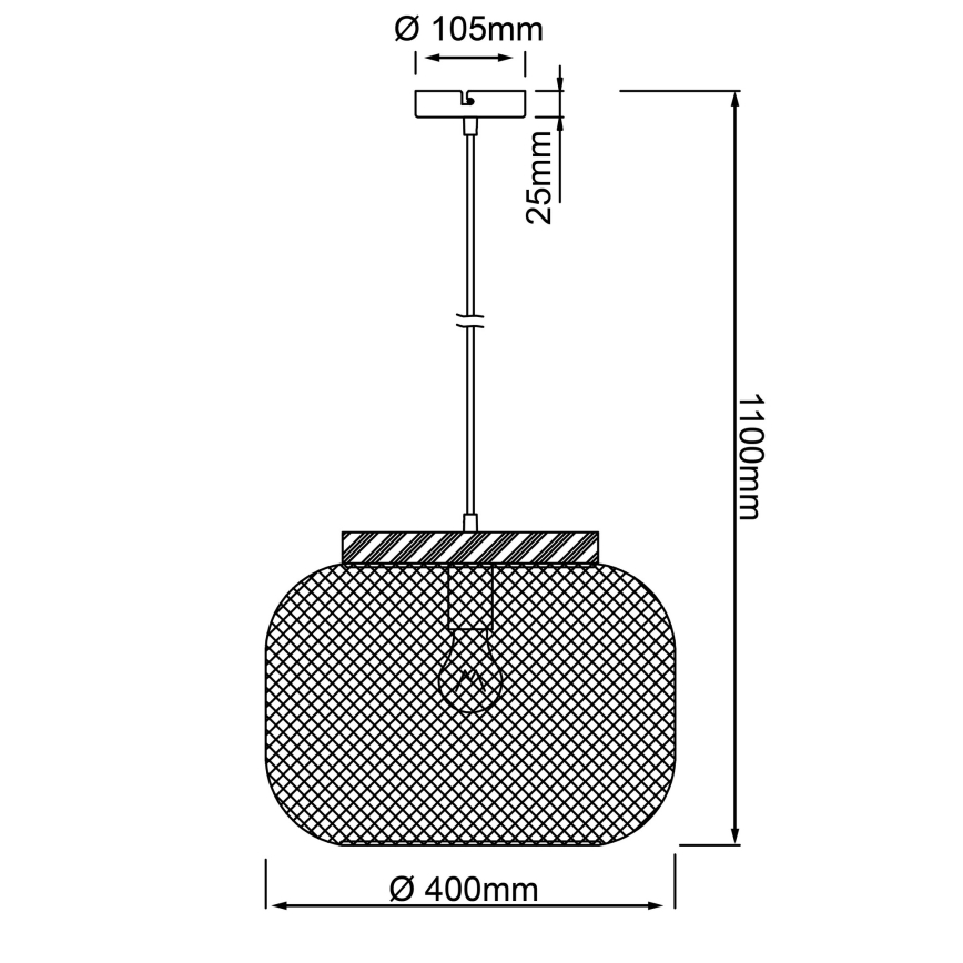 Brilliant - Pendelleuchte an Kabel GIADA 1xE27/40W/230V Ø 39 cm grau