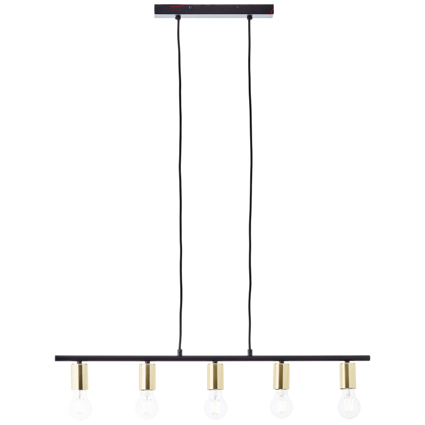 Brilliant - Pendelleuchte an Stahlseil KERRY 5xE27/40W/230V schwarz/Messing