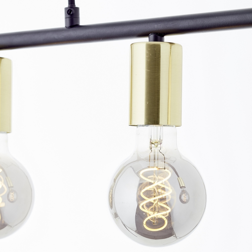 Brilliant - Pendelleuchte an Stahlseil KERRY 5xE27/40W/230V schwarz/Messing