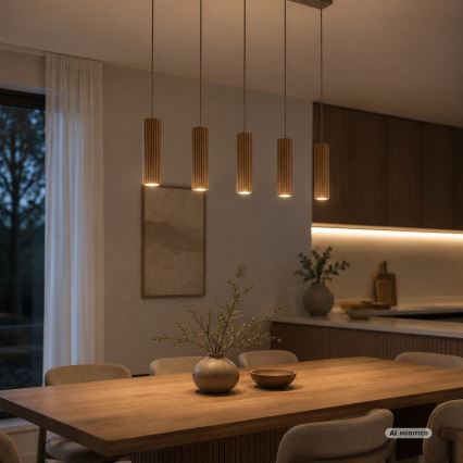 Brilliant - Pendelleuchte mit Kabel LAKEWOOD 5xGU10/10W/230V braun