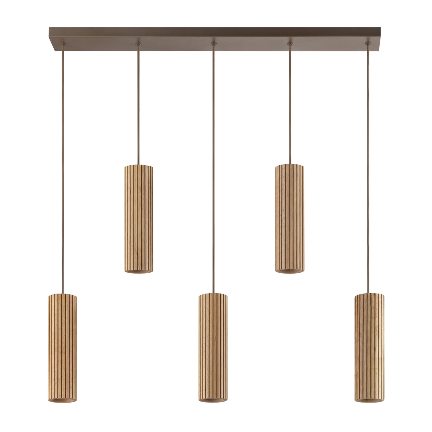 Brilliant - Pendelleuchte mit Kabel LAKEWOOD 5xGU10/10W/230V braun