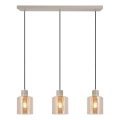 Brilliant - Pendelleuchte mit Kabelaufhängung LYSKA 3xE27/20W/230V creme/rauchbeige