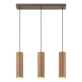 Brilliant - Pendelleuchte mit Seilaufhängung LAKEWOOD 3xGU10/10W/230V braun