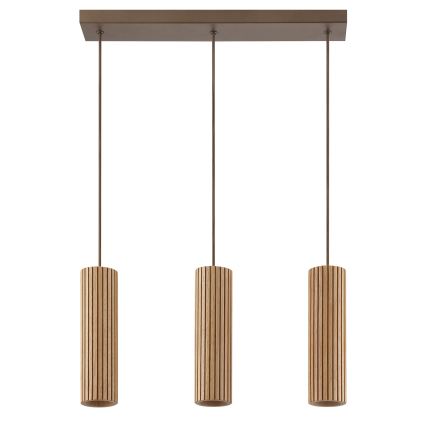 Brilliant - Pendelleuchte mit Seilaufhängung LAKEWOOD 3xGU10/10W/230V braun