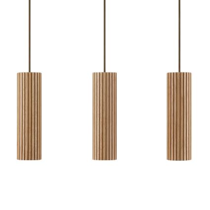 Brilliant - Pendelleuchte mit Seilaufhängung LAKEWOOD 3xGU10/10W/230V braun