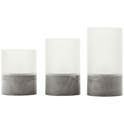 Brilliant - SET 3x LED Kerzen BOUGIE LED/2xAA IP44 grau/weiß