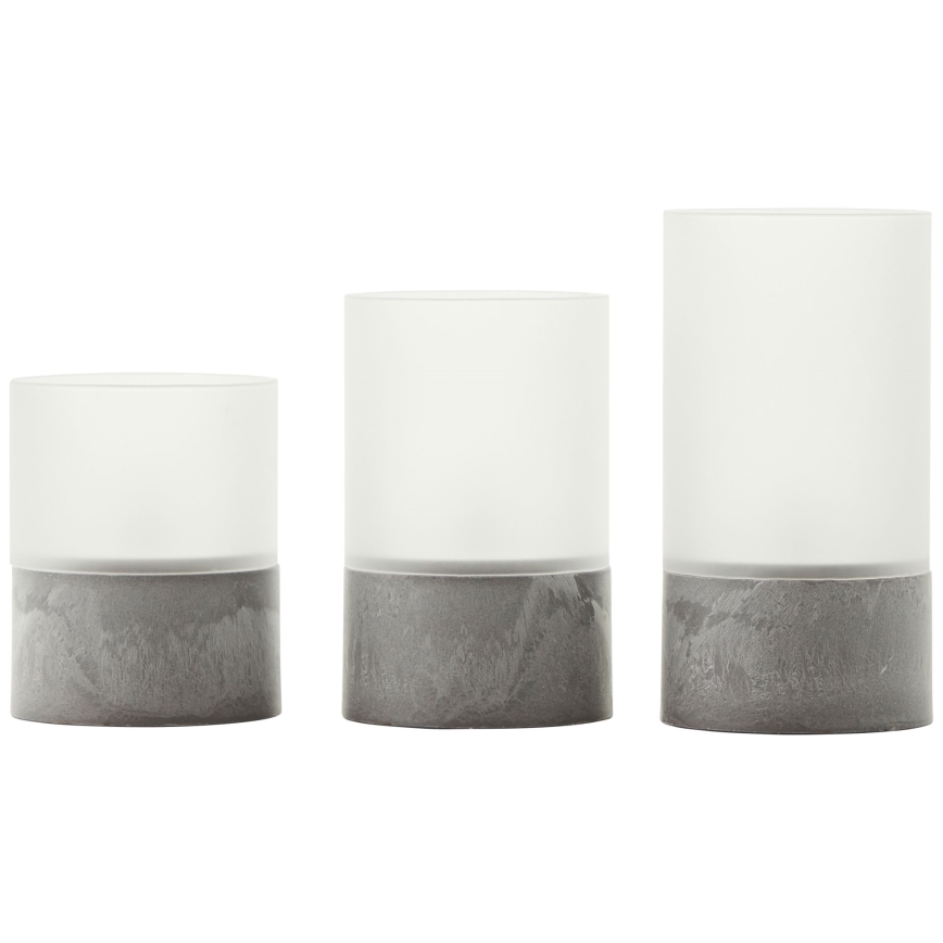 Brilliant - SET 3x LED Kerzen BOUGIE LED/2xAA IP44 grau/weiß