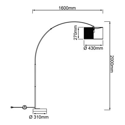 Brilliant - Stehleuchte WILEY 1xE27/60W/230V schwarz/beige