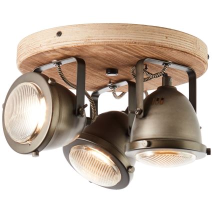 Brilliant - Strahler CARMEN WOOD 3xGU10/5W/230V Eukalyptus