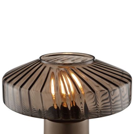 Brilliant - Tischlampe LYN 1xE27/20W/230V braun/rauchbraun