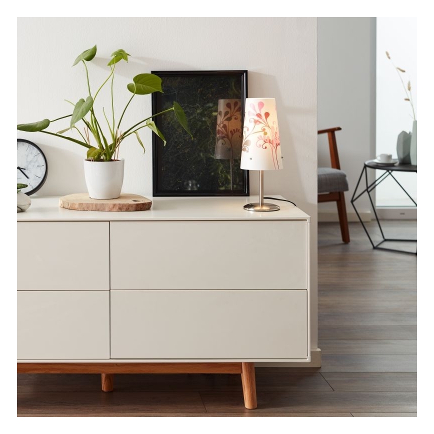 Brilliant - Tischleuchte ISI 1xE14/40W/230V weiß/rosa/glänzendes Chrom