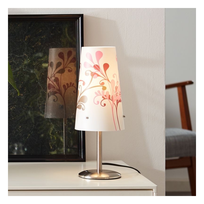 Brilliant - Tischleuchte ISI 1xE14/40W/230V weiß/rosa/glänzendes Chrom
