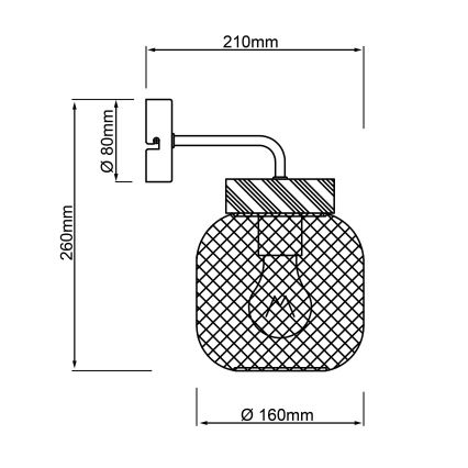 Brilliant - Wandleuchte GIADA 1xE27/40W/230V grau
