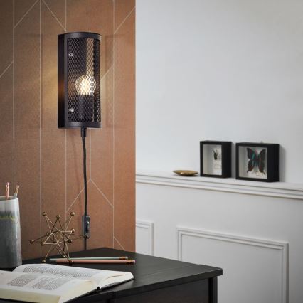 Brilliant - Wandleuchte MAZE 1xE27/40W/230V schwarz