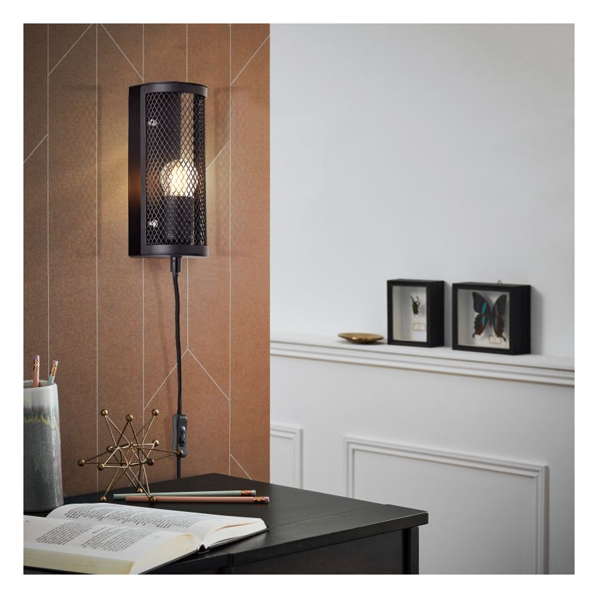 Brilliant - Wandleuchte MAZE 1xE27/40W/230V schwarz