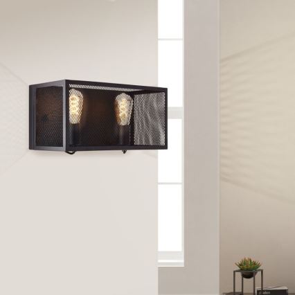 Brilliant - Wandleuchte MAZE 2xE27/40W/230V schwarz