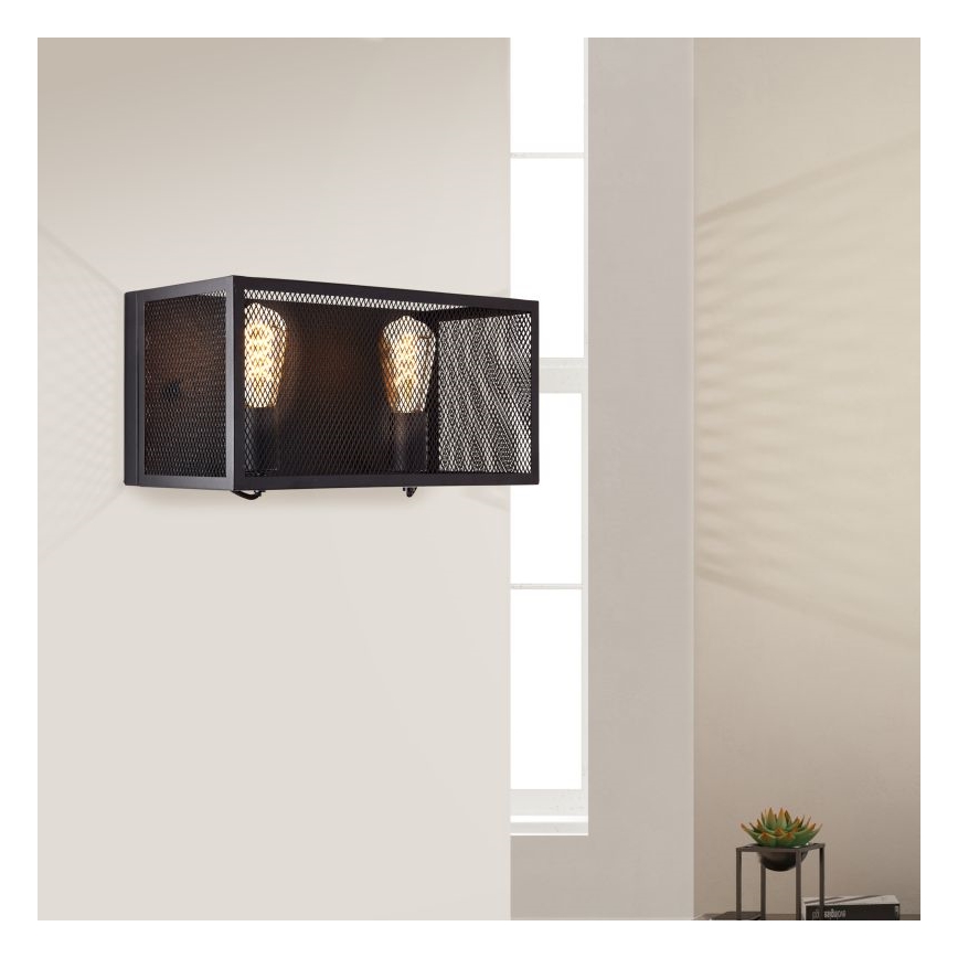 Brilliant - Wandleuchte MAZE 2xE27/40W/230V schwarz