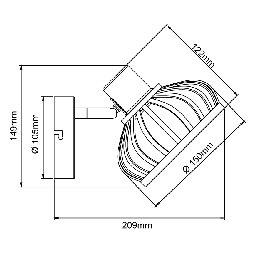 Brilliant - Wandleuchte NORAH 1xE14/28W/230V Bambus