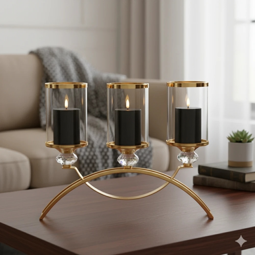 BRILLO 3er-Set LED-Kerzen, LED/2xAA, schwarz + Fernbedienung